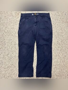 Carhartt Relaxed Fit Straight Rigby Dungaree Men 36x30 Navy Pants 102291 412
